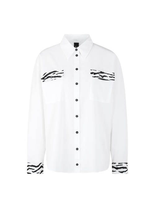Marc Cain Women's White ‘Rethink Together’ Classic Blouse, 14 (N4)