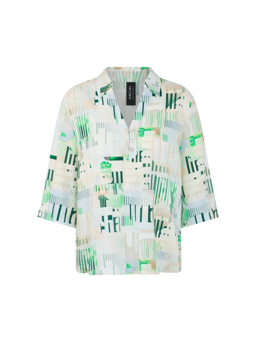 Marc Cain Women's Blue ‘Rethink Together’ Printed Blouse, 14 (N4)