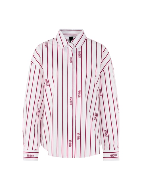 Marc Cain Women's Red ‘Rethink Together’ Striped Blouse, 16 (N5)