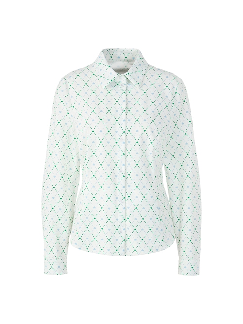 Marc Cain Women's White Stretch Blouse With Heart Print, 20 (N7)
