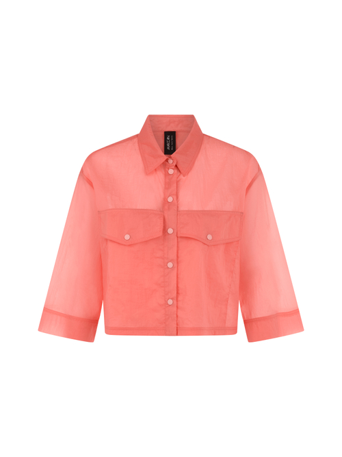 Marc Cain Women's Red Transparent Shirt Blouse, 12 (N3)