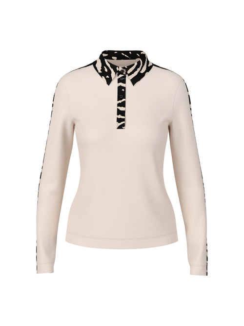 Marc Cain Women's Black Long-Sleeved Shirt With Animal Details, 10 (N2)