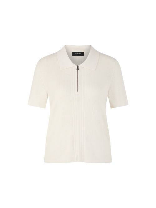 Marc Cain Women's White ‘Rethink Together’ Knitted Polo Shirt, 18 (N6)