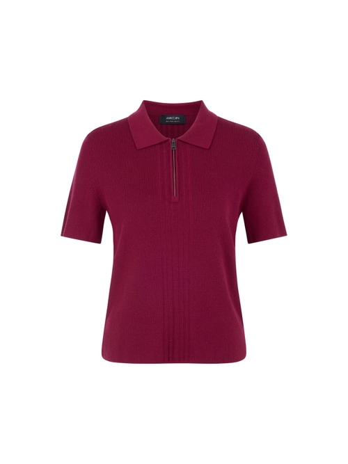 Marc Cain Women's Red ‘Rethink Together’ Knitted Polo Shirt, 18 (N6)