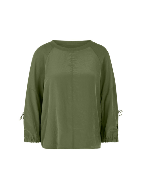 Marc Cain Women's Green Blouse Shirt In A Mix Of Materials, 14 (N4)