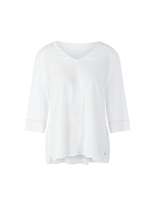 Marc Cain Women's White Blouse Shirt With 3/4 Raglan Sleeves, 18 (N6)