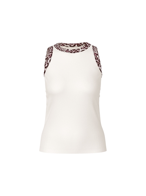 Marc Cain Women's White Top With Leopard Print, 12 (N3)