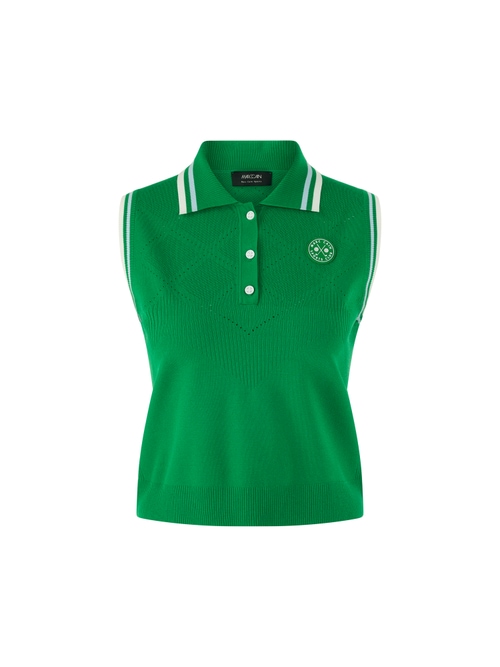 Marc Cain Women's Green Knitted Top With Openwork Pattern, 8 (N1)