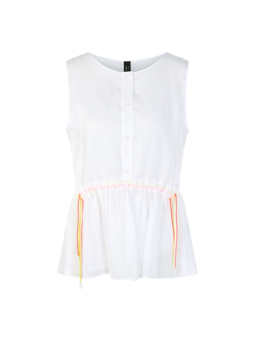 Marc Cain Women's White Top With Flounces, 20 (N7)