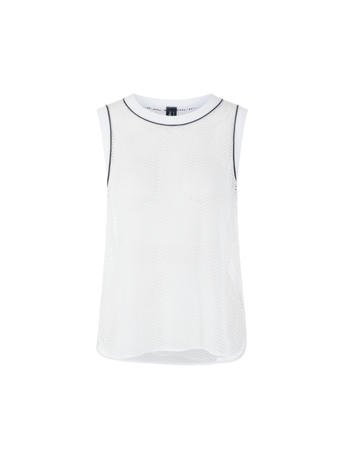 Marc Cain Women's White Top With Mesh Look, 12 (N3)