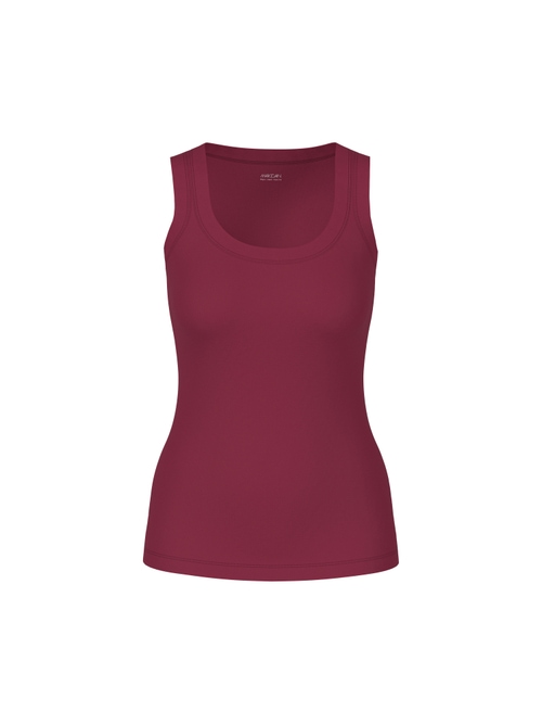 Marc Cain Women's Red Basic Top Made From Stretch Cotton, 10 (N2)