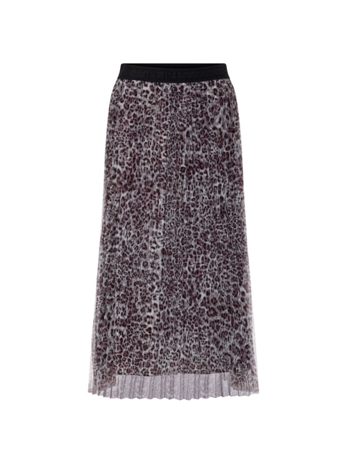 Marc Cain Women's Red Pleated Skirt With Leopard Print, 18 (N6)