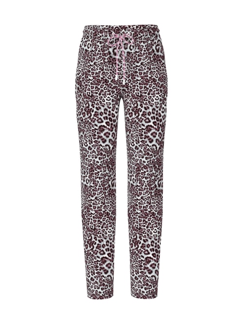 Marc Cain Women's Red Focha Trousers With Leopard Print, 12 (N3)