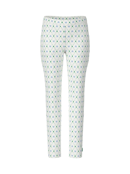 Marc Cain Women's White Sofia Heart Print Scuba Jersey Trousers, 18 (N6)