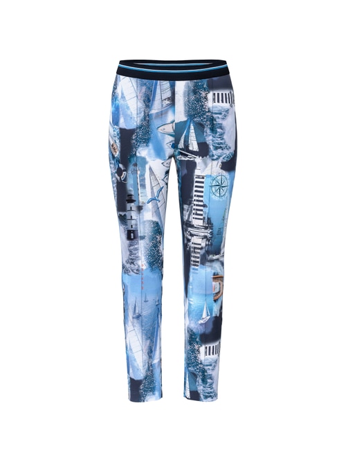 Marc Cain Women's Blue Sofia Leggings With Print, 8 (N1)