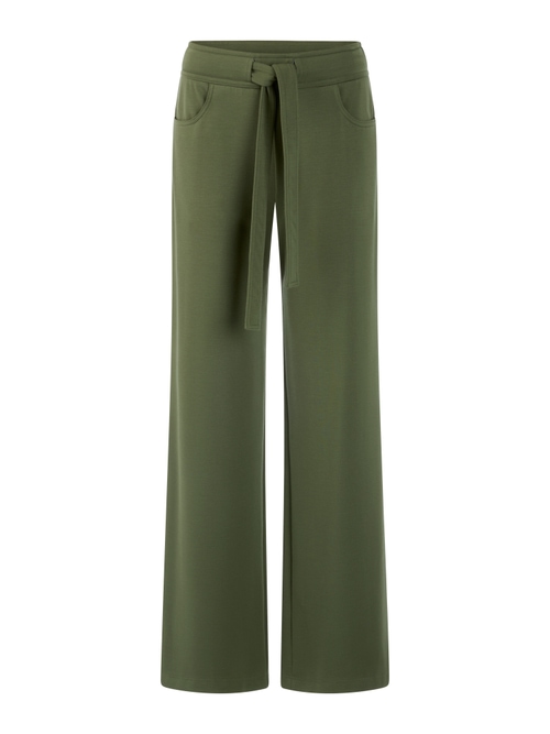 Marc Cain Women's Green Welkom Wide-Cut Trousers, 10 (N2)