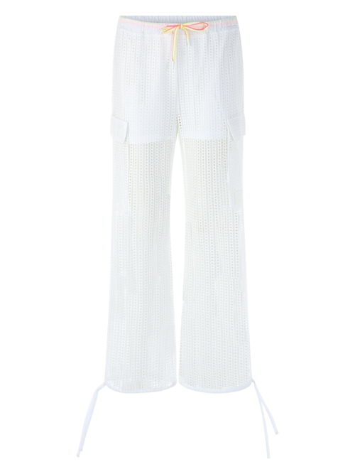 Marc Cain Women's White Washington Hole Pattern Trousers, 16 (N5)
