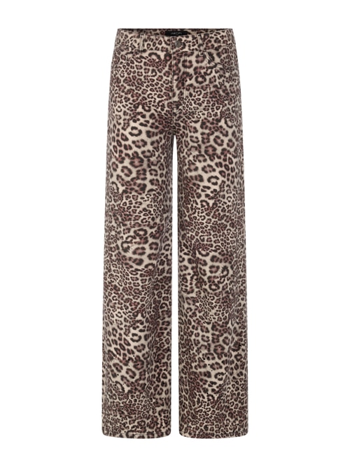 Marc Cain Women's Red Warri Jeans With Leopard Print, 18 (N6)