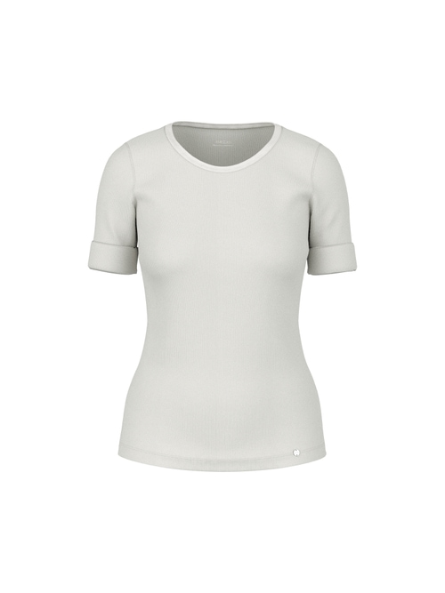 Marc Cain Stretch cotton shirt with half sleeves, grey, 42 (N5)