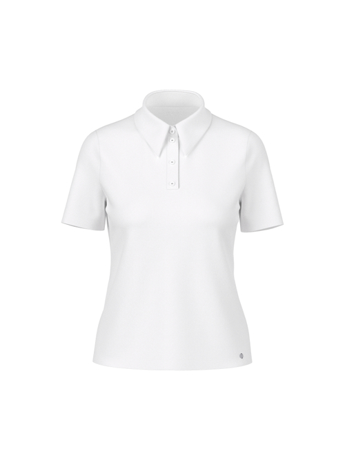 Marc Cain Women's White Stretch Cotton Polo Shirt, 20 (N7)