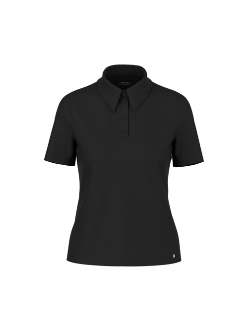 Marc Cain Women's Black Stretch Cotton Polo Shirt, 20 (N7)