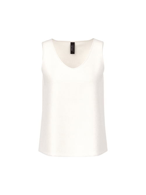 Marc Cain Women's White Shiny Silk Top, 20 (N7)