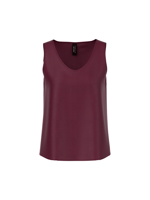 Marc Cain Women's Red Shiny Silk Top, 20 (N7)