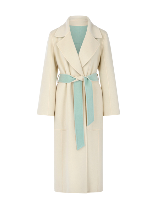 Marc Cain Women's White Luxurious Reversible Wool Coat, 20 (N7)