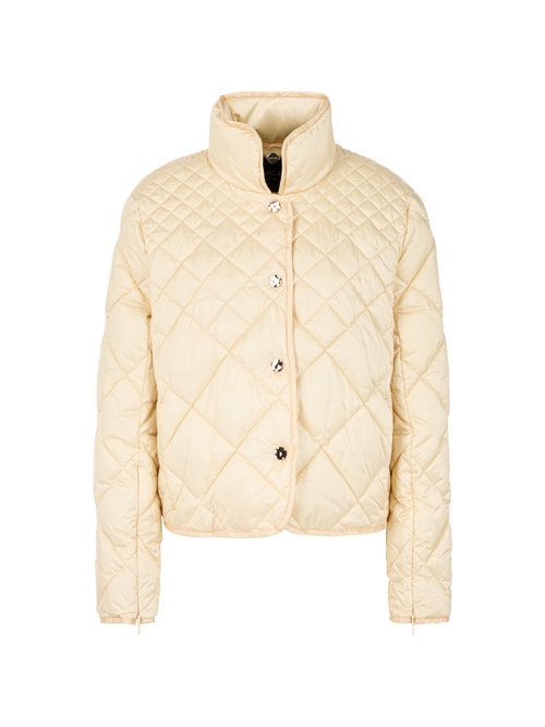 Marc Cain Women's White Quilted Jacket With Decorative Buttons, 12 (N3)