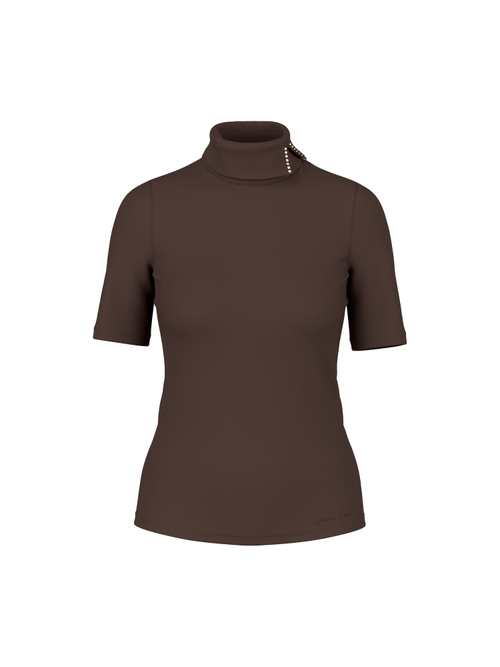 Marc Cain Women's Brown Stretch Cotton Shirt, 12 (N3)