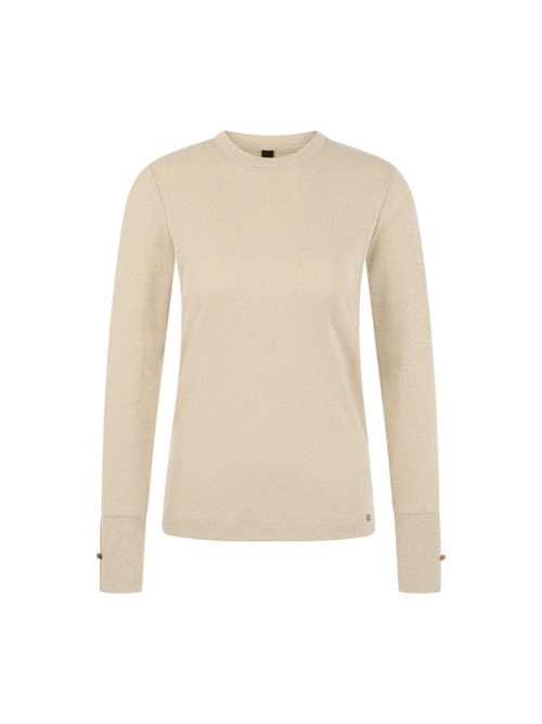 Marc Cain Women's White Long-Sleeved Lurex Shirt, 18 (N6)