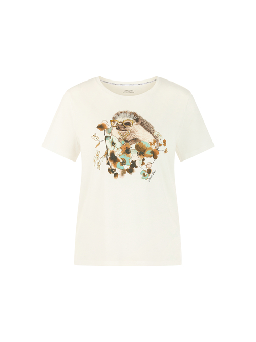 Marc Cain Women's White Hedgehog Shirt With Decorative Stones, 10 (N2)