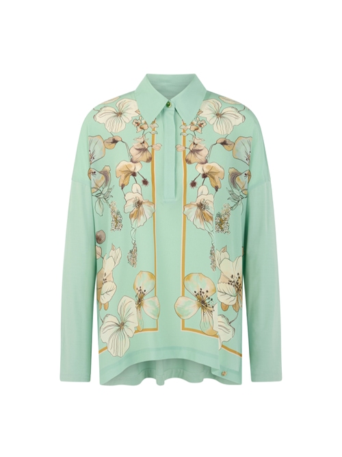 Marc Cain Women's Green Shirt Blouse In Blend Of Materials, 18 (N6)