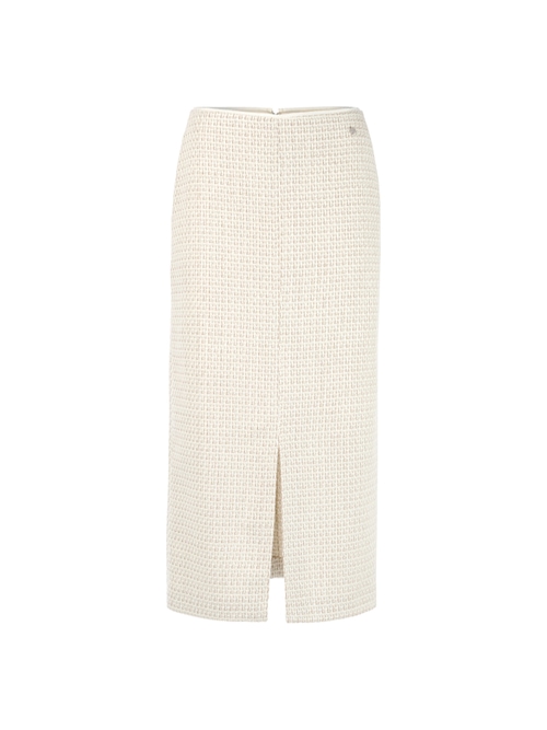 Marc Cain Women's White Midi Skirt With Bouclé Effect, 20 (N7)