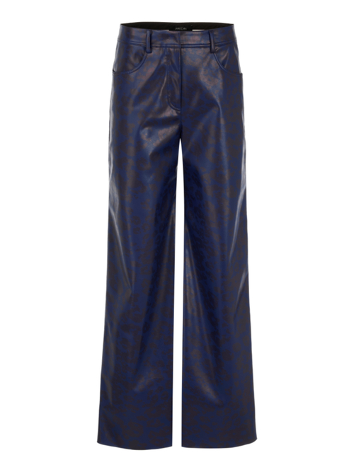 Marc Cain Women's Blue Warri Faux Leather Trousers, 14 (N4)
