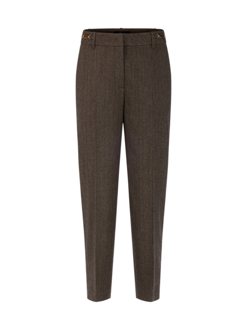 Marc Cain Women's Brown Fordon Herringbone Trousers, 8 (N1)