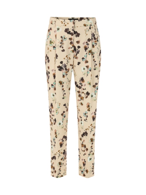 Marc Cain Women's White Faqus Floral Print Trousers, 18 (N6)