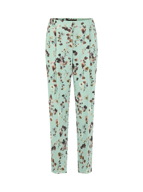 Marc Cain Women's Green Faqus Floral Print Trousers, 18 (N6)