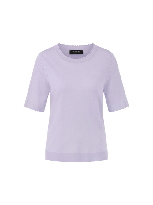 Marc Cain Openwork details short-sleeved jumper, violet, 36 (N2)