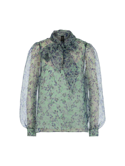 Marc Cain Women's Green Silk Pussybow Blouse, 18 (N6)