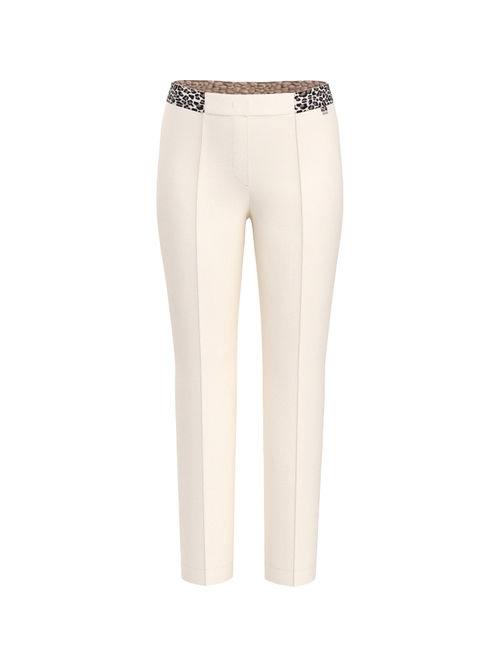 Marc Cain Women's White Sydney Slim Fit, Regular Waist Trousers, 18 (N6)