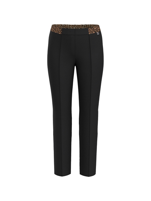 Marc Cain Women's Black Sydney Slim Fit, Regular Waist Trousers, 18 (N6)