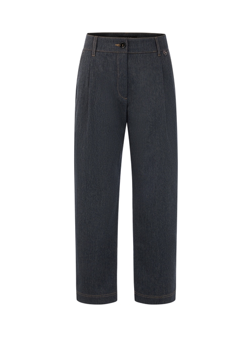 Marc Cain Women's Blue Wels Wide Fit Pleated Trousers, 20 (N7)