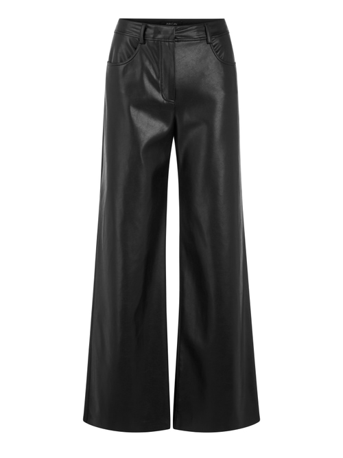 Marc Cain Women's Black Warri Wide Fit, High Waist Trousers, 14 (N4)