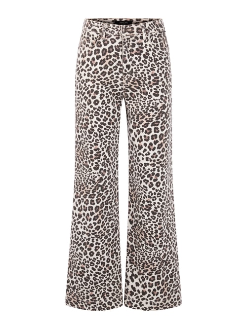 Marc Cain Women's White Warri Wide Fit Leopard Print Jeans, 20 (N7)