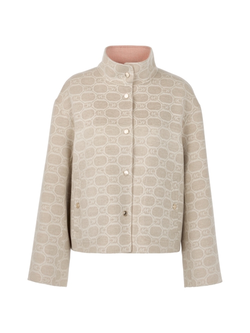 Marc Cain Women's White Wool Blend Jacket Reversible With Print, 20 (N7)