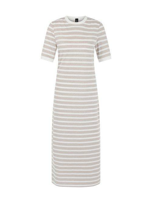 Marc Cain Women's Yellow Two-Layer Dress With Lurex Stripes, 20 (N7)