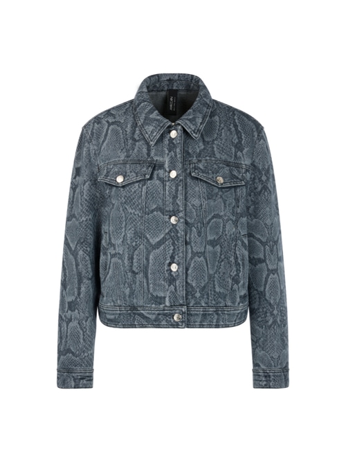Marc Cain Women's Blue Denim Jacket With Animal Print, 12 (N3)