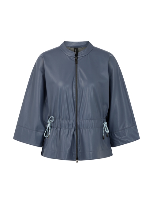 Marc Cain Women's Blue Faux Leather Jacket, 14 (N4)