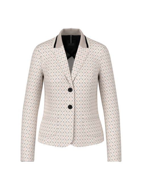 Marc Cain Women's White Printed Blazer In Scuba Jersey, 18 (N6)